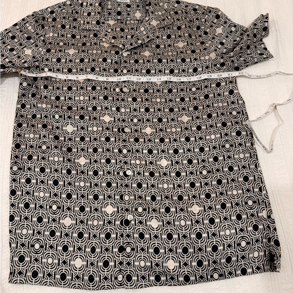 Zara Men's Black and White Patterned Shirt - Picture 5 of 6